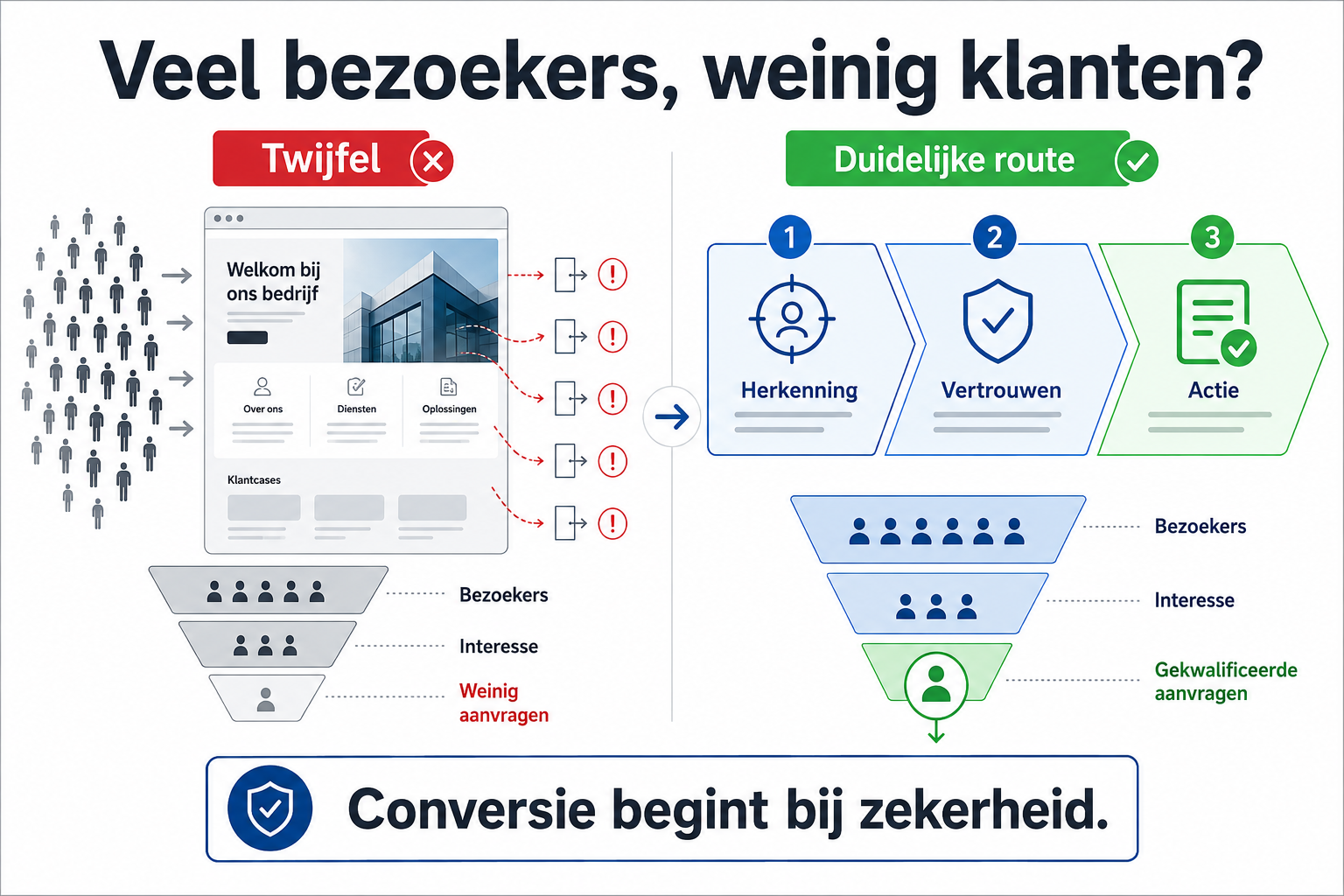 Waarom veel websites bezoekers trekken, maar geen klanten opleveren